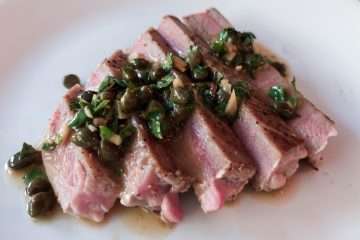 Tuna Steaks and Lemon Caper Sauce - two versatile culinary superheroes come together for a simple and elegant meal